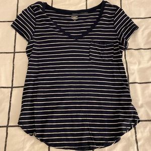 Navy Blue Stripped Abercrombie & Fitch Tee